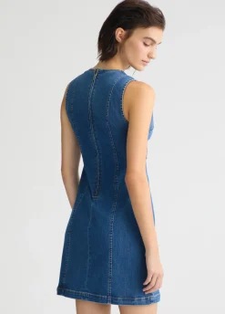 Liu Jo Vestido vaquero con cadena decorativa-Mujer Vestidos