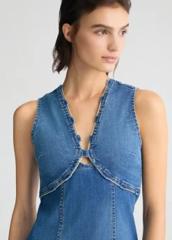 Liu Jo Vestido vaquero con cadena decorativa-Mujer Vestidos