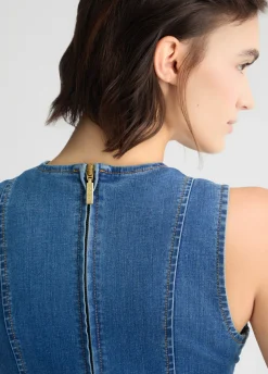 Liu Jo Vestido vaquero con cadena decorativa-Mujer Vestidos