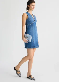 Liu Jo Vestido vaquero con cadena decorativa-Mujer Vestidos