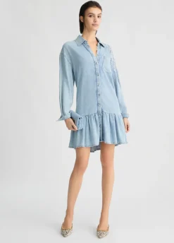 Liu Jo Vestido vaquero con encaje-Mujer Vestidos