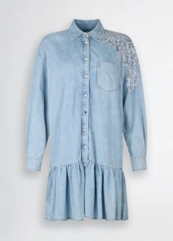 Liu Jo Vestido vaquero con encaje-Mujer Vestidos