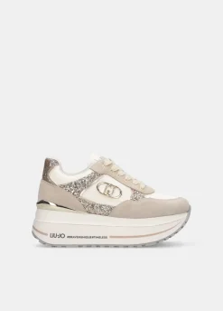 Liu Jo Zapatillas de brillos y nailon con plataforma alta-Mujer Sneakers