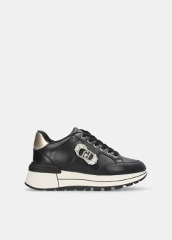 Liu Jo Zapatillas de piel con logotipo decorativo-Mujer Sneakers