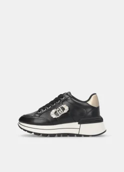 Liu Jo Zapatillas de piel con logotipo decorativo-Mujer Sneakers