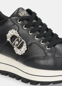 Liu Jo Zapatillas de piel con logotipo decorativo-Mujer Sneakers