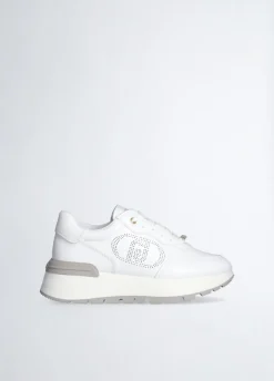 Liu Jo Zapatillas de piel con logotipo perforado-Mujer Sneakers