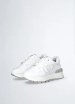 Liu Jo Zapatillas de piel con logotipo perforado-Mujer Sneakers
