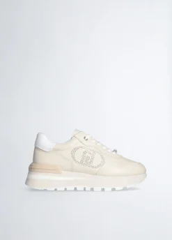 Liu Jo Zapatillas de piel con logotipo perforado-Mujer Sneakers