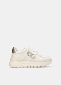 Liu Jo Zapatillas de piel con logotipo decorativo-Mujer Sneakers