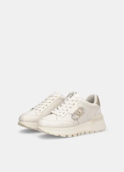 Liu Jo Zapatillas de piel con logotipo decorativo-Mujer Sneakers
