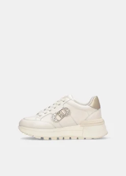 Liu Jo Zapatillas de piel con logotipo decorativo-Mujer Sneakers