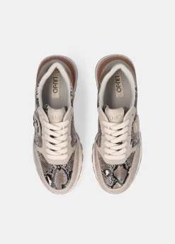 Liu Jo Zapatillas de piel de serpiente con strass-Mujer Sneakers