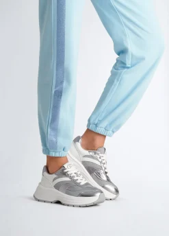 Liu Jo Zapatillas de piel y malla brillante-Mujer Sneakers