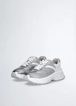 Liu Jo Zapatillas de piel y malla brillante-Mujer Sneakers