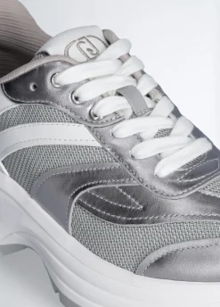 Liu Jo Zapatillas de piel y malla brillante-Mujer Sneakers