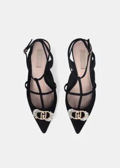 Liu Jo Zapatos destalonados con logotipo de pedrería-Mujer Zapatos De Salón