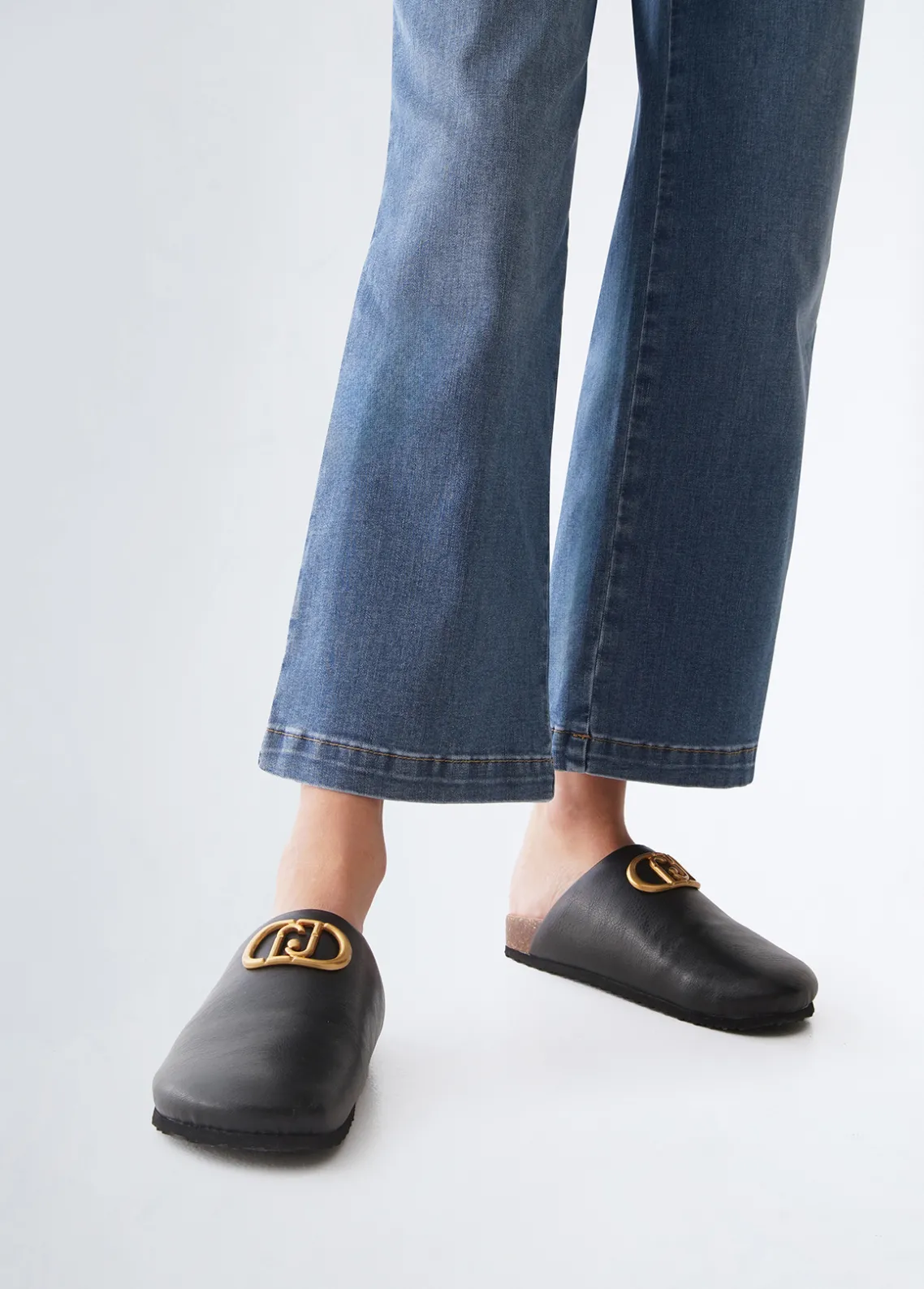 Liu Jo Zuecos con logotipo grande-Mujer Mocasines