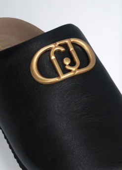 Liu Jo Zuecos con logotipo grande-Mujer Mocasines